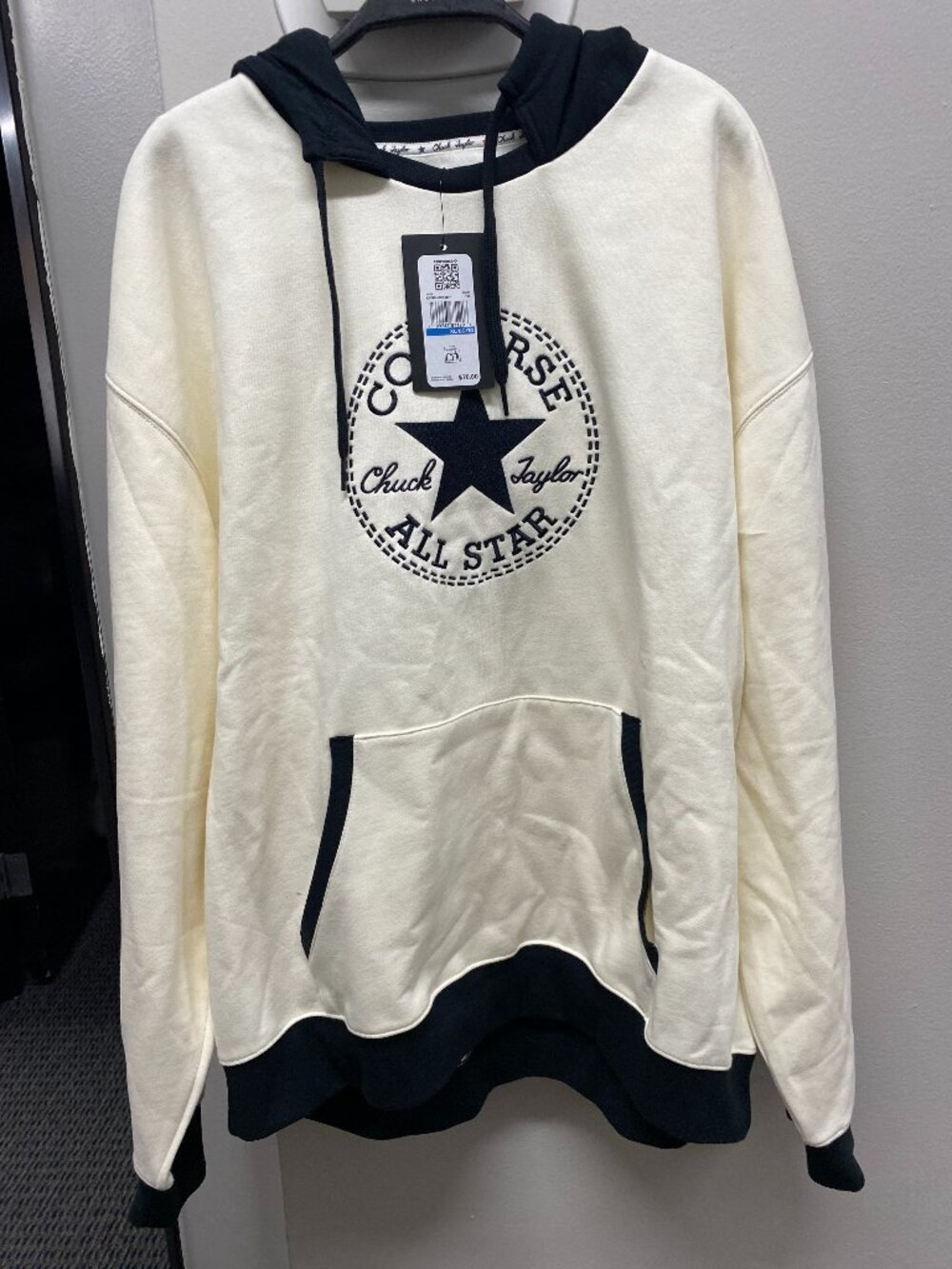 NWT Converse Chuck Taylor All Star Two-Tone Hoodie Off-White Black Men's XL
